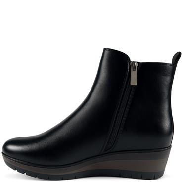 SUSST WOMENS WEDGE ZIP ANKLE BOOT - BLACK